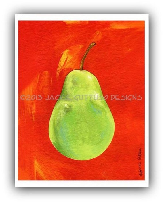 Painting Art & Collectibles modern fruit art 8x10 Pleasure Pear