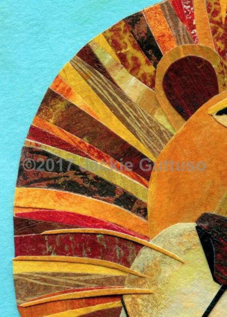 8 x 10" Acrylic lion painting print, Giclee, Lion collage wall art, Safari room decor, Jungle animal nursery art, Lion art print, Leo gift bild 2