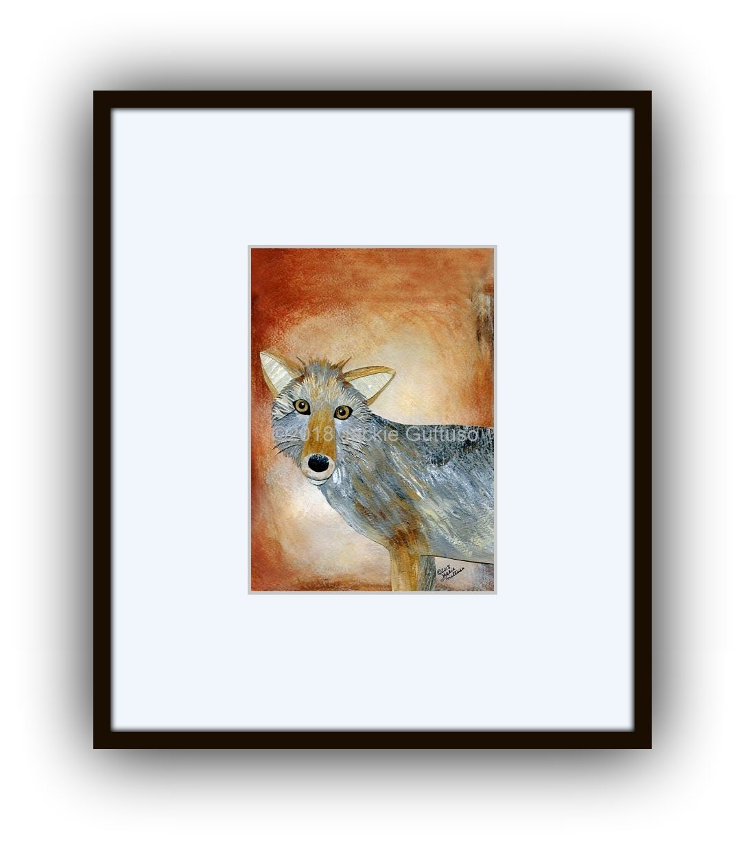 Coyote art print Giclee 5 x 7 Southwest animal wall Etsy Nederland