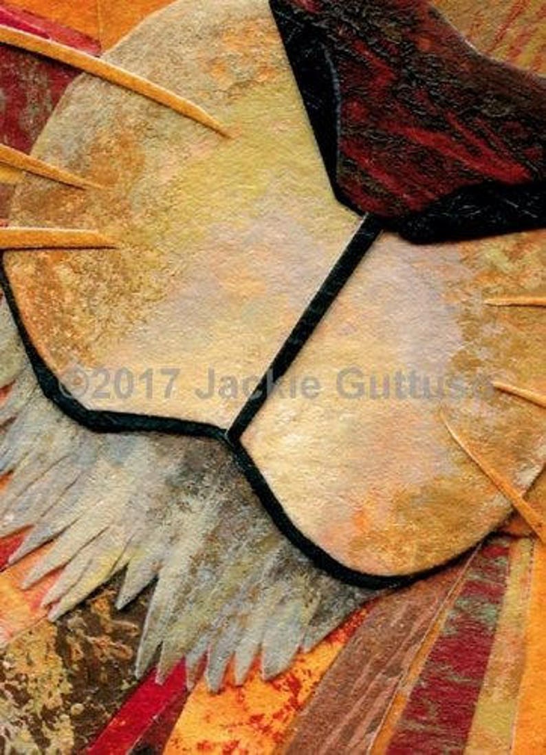 8 x 10" Acrylic lion painting print, Giclee, Lion collage wall art, Safari room decor, Jungle animal nursery art, Lion art print, Leo gift bild 3