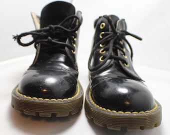 The Original Doc Marten's Patent Leather Boots, Made in England, Size 2US 1UK