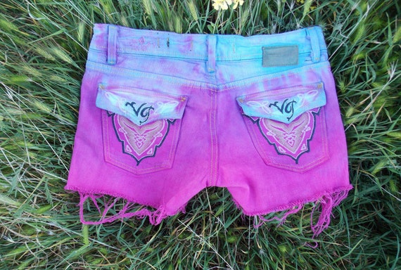 Items similar to ON SALE Super Cute Pink, Blue, And Purple Dyed And ...