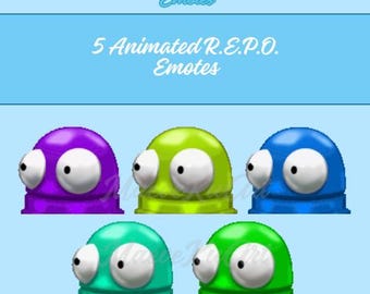 Animated R.E.P.O. Twitch Emotes Green to Purple