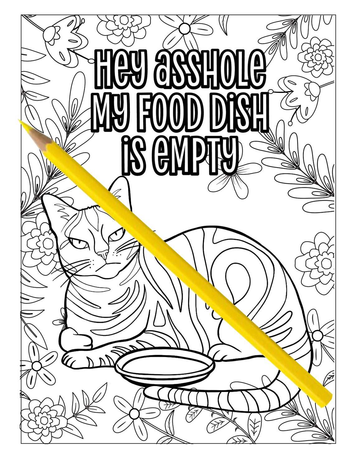Swearing Cats Catitude Cat Coloring Book Funny Cat Coloring Etsy