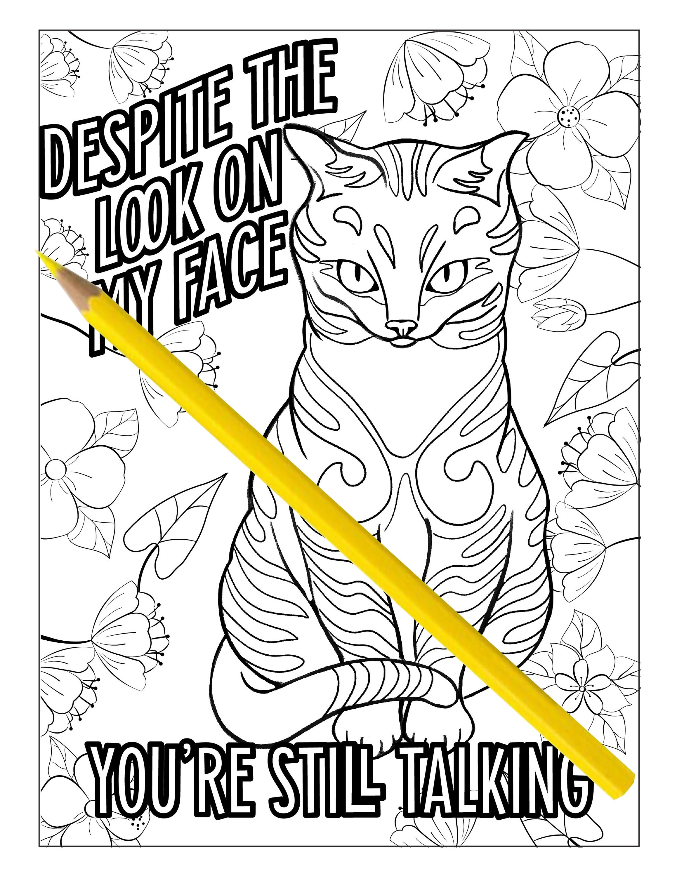 Swearing Cats Catitude Cat Coloring Book: Funny Cat Coloring Book for ...