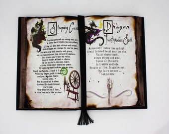 Sleeping Curse and Dragon Transformation Spell Halloween Decor Spell Book