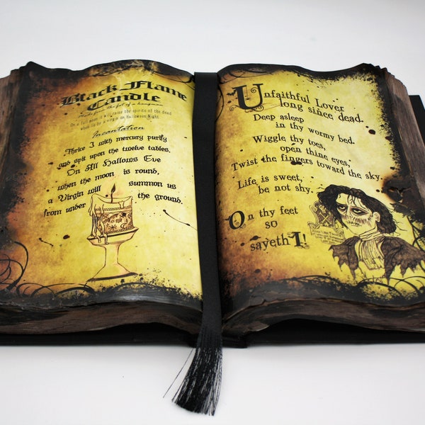 Black Flame Candle and Unfaithful Lover Spell Book, Hocus Pocus Inspired