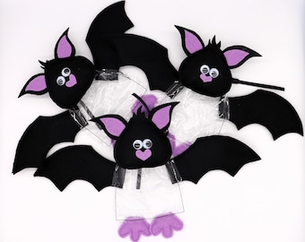 Vampire Bat Candy Treat Bags (Set of 3)