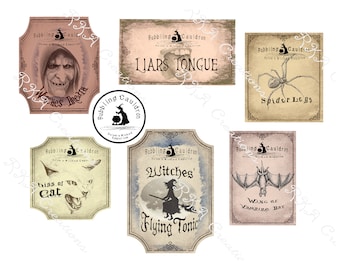 Witchy Potion Labels