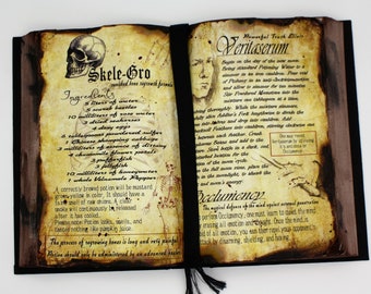 Skele-Gro and Veritaserum Wizard Inspired Spell Book