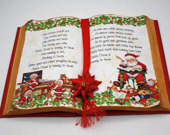 Santa Claus is coming to town display decor book