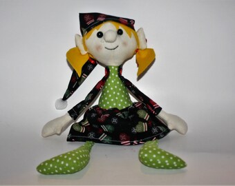 Handmade Christmas Elf Decor Girl