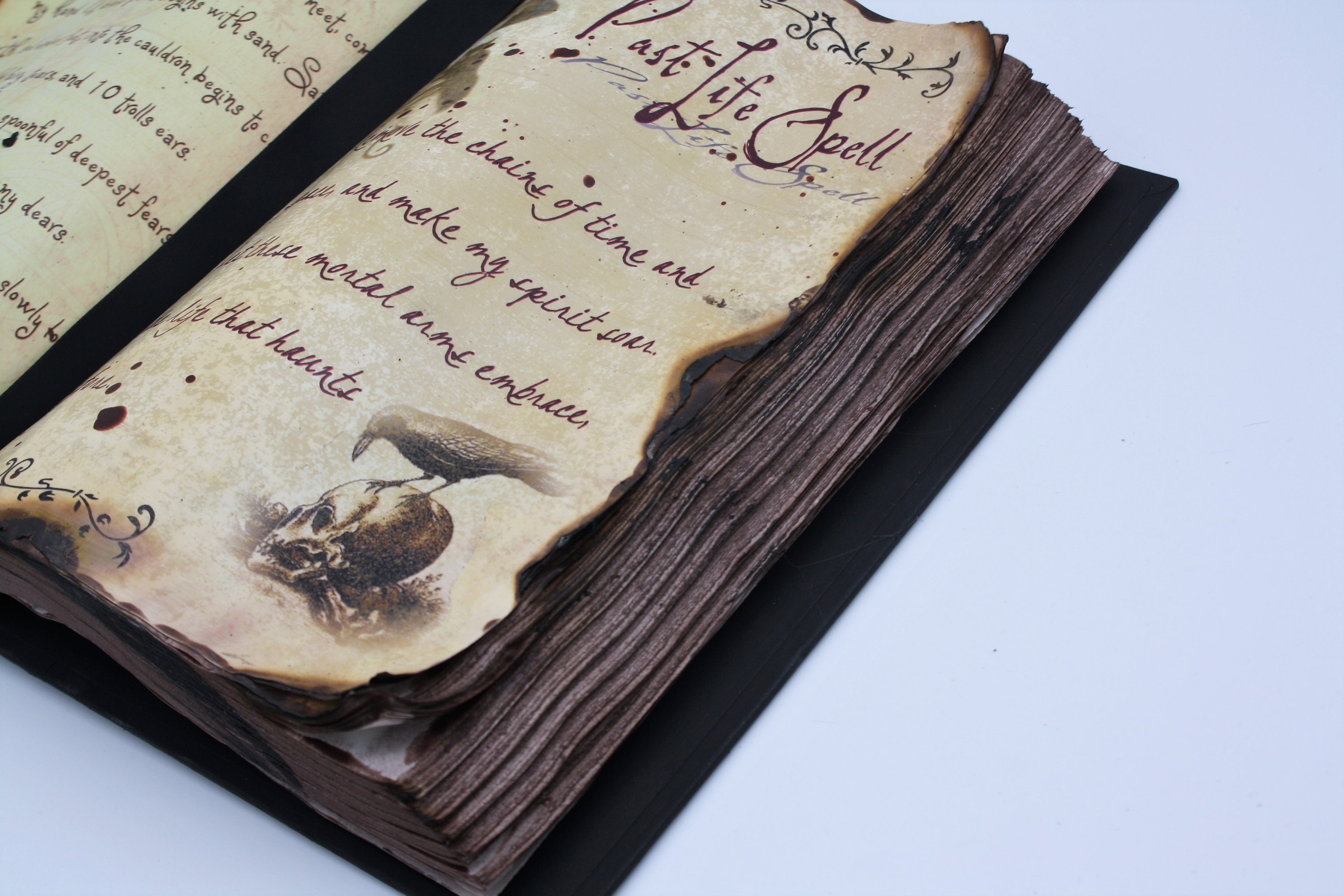 Witches Spell Book aged printed book pages, Halloween Prop by Dead Head  Props