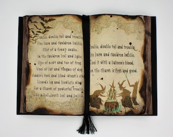 Double, Double Toil and Trouble Halloween Decor Spell Book