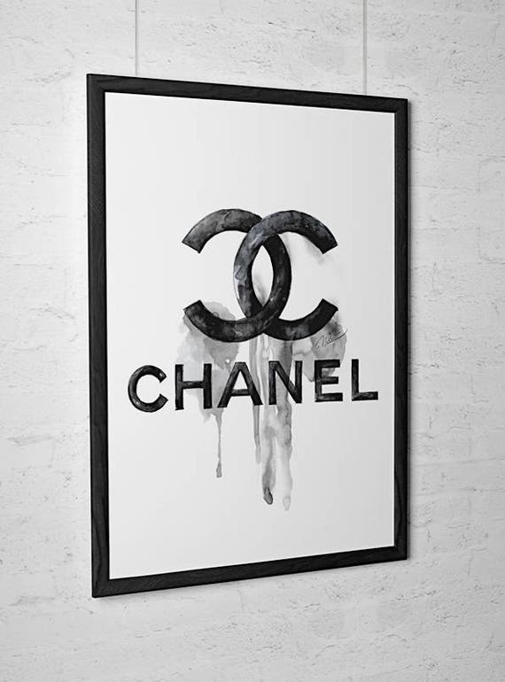Chanel Logo Poster 16 x 20 in Watercolor Illustration Archival | Etsy