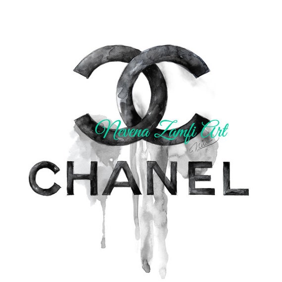 Canvas Art print Chanel dripping logo Wall Art Home decor Etsy