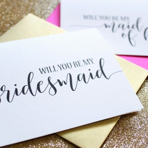 Will you be my Bridesmaid Cards Wedding Cards To My Bridesmaid, Bridal Cards Bridesmaid Card, Maid of Honor BC217 image 1