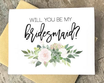 Bridesmaid Card Etsy