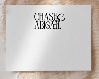 Personalized Wedding Logo Notecards – Custom Folded Stationery Set, Couples Stationery, Bridal Shower Thank You Cards