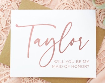 Will you be my Bridesmaid Card - Rose Gold Bridesmaid Card - Bridesmaid Gift - Be My Bridesmaid Card - Bridesmaid Proposal Card