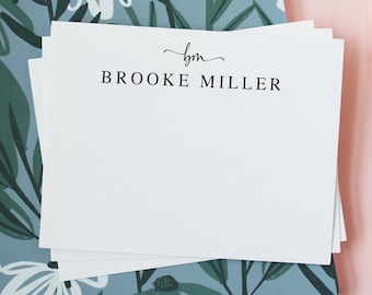 Personalized Note Cards & Envelope Set, Custom Stationery with Name Minimalist Cards, Stationary Set for Ladies Gift Personalized Gift