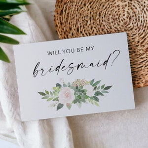 Cartes Serez-vous ma demoiselle d'honneur, Proposition de demoiselle d'honneur, Cartes de mariage, Floral pour ma demoiselle d'honneur, Cartes de mariée, Cadeau de demoiselle d'honneur, SUML
