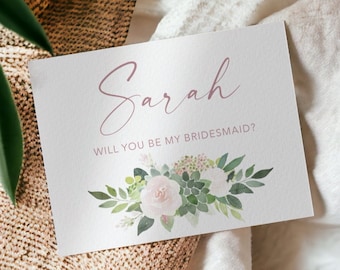 Will you be my Bridesmaid Cards, Bridesmaid Proposal, Wedding Cards, Floral To My Bridesmaid, Bridal Cards, Bridesmaid Gift, SU