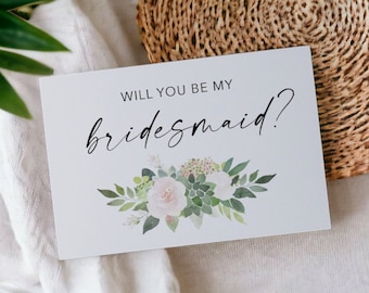 Will you be my Bridesmaid Cards, Bridesmaid Proposal, Wedding Cards, Floral To My Bridesmaid, Bridal Cards, Bridesmaid Gift, SUML