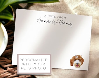 Dog Notecards With Pet Portrait, Personalized Dog Note Card Set, Flat Stationary, Stationery Set, Custom Dog Stationery, Custom Dog Print