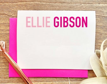 Women's Personalized Stationary, Custom Notecard Set, Stationery Set, Folded Notecards, Thank You Notes, Christmas Gift for Her Set of 10