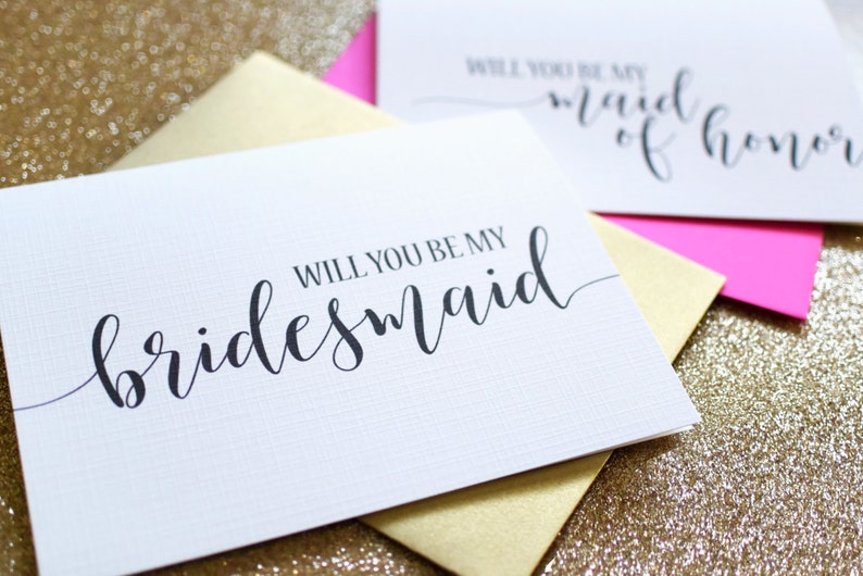 Will you be my Bridesmaid Cards Wedding Cards To My Bridesmaid, Bridal Cards Bridesmaid Card, Maid of Honor BC217 image 1