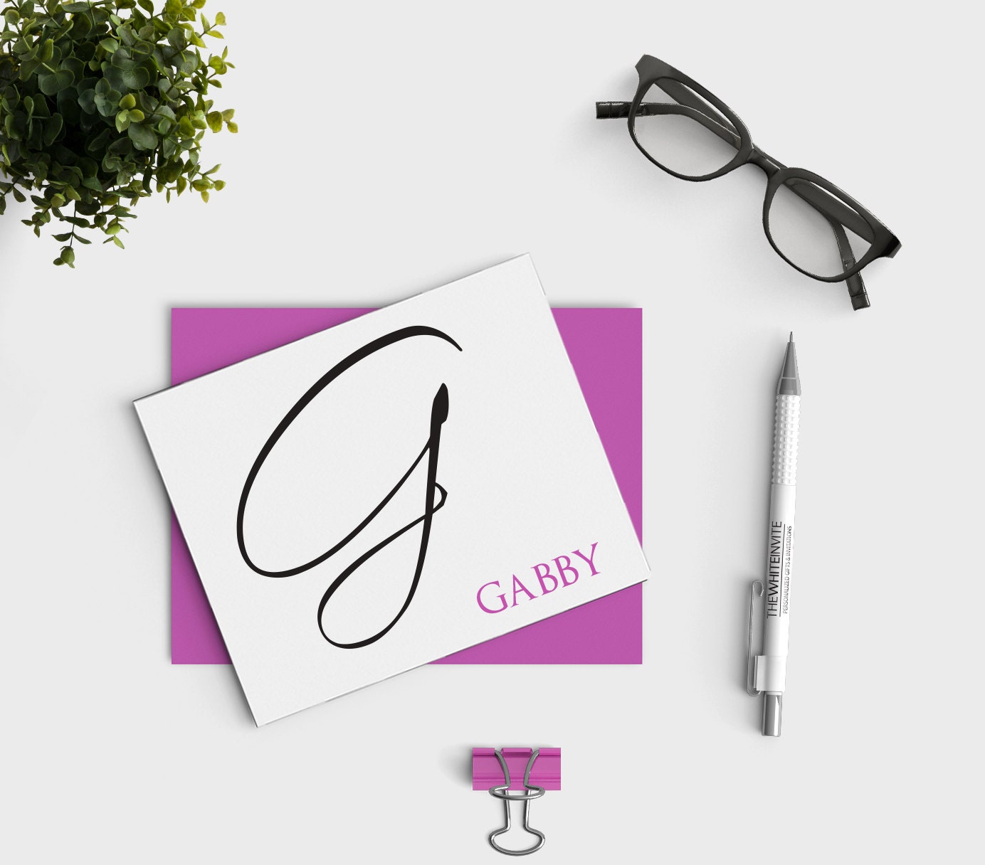 Calligraphy Stationary Personalized Stationery Set Custom Etsy