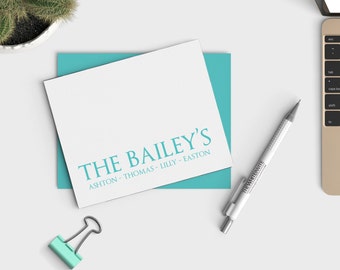 Personalized Family Stationery, Custom Family Stationary, Family Thank you cards, Housewarming gift, New home Gift, Wedding gift Set of 10