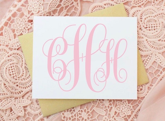Monogrammed Notecards, Personalized Stationery, Folded Thank You Card, Stationery Set, Monogram Stationary, Custom Note Cards