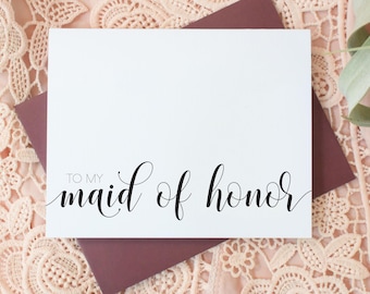 Maid of Honor Thank You Cards - Wedding Thank You Cards - Bridesmaid - Flower Girl - Matron of Honor EL217