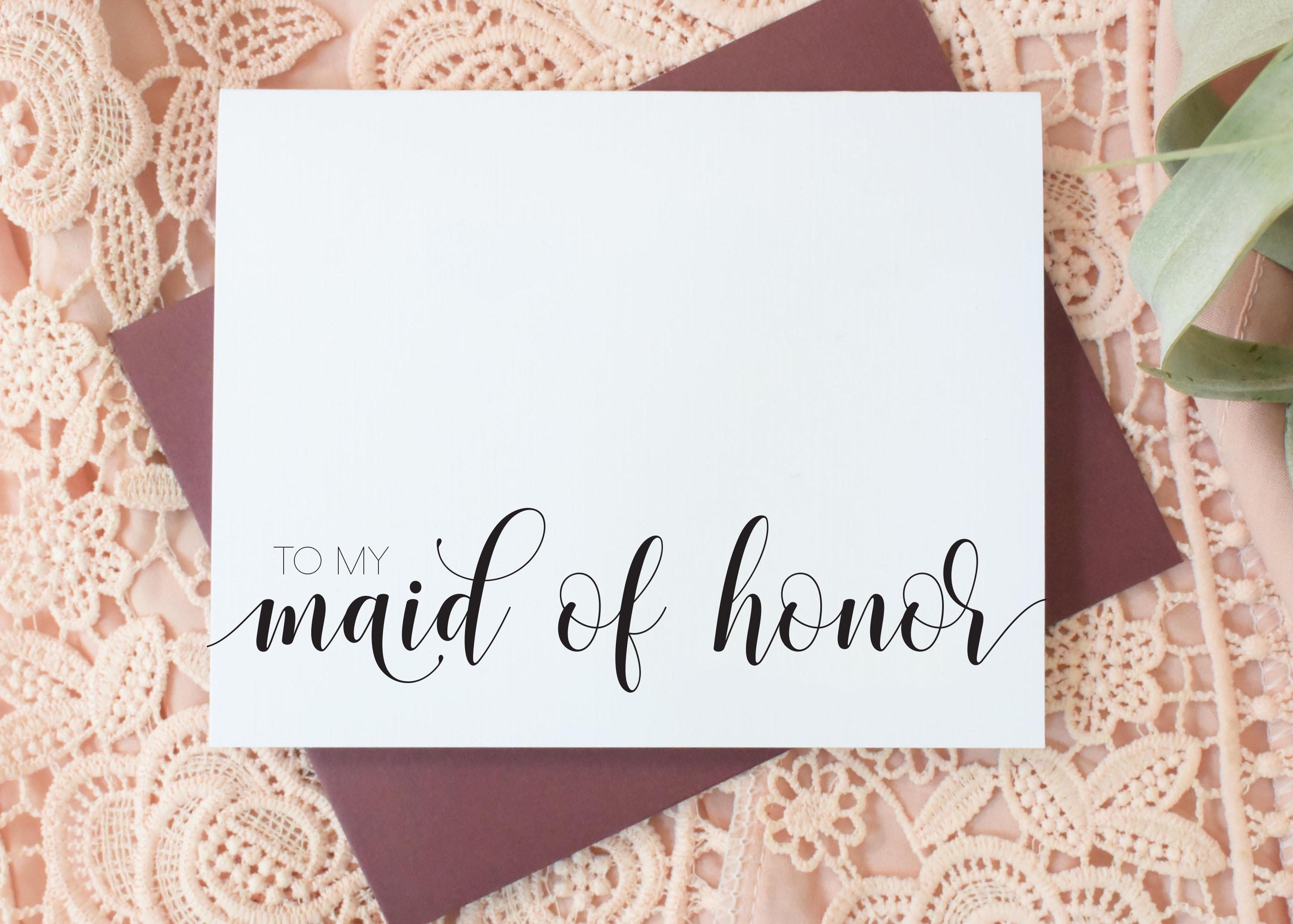 Thank You Notes For Maid Of Honor