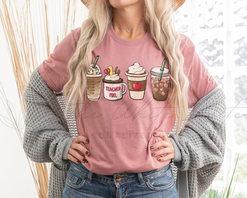Ready to Press Screen Print Transfers, Teacher Heat Transfer for T-Shirts, Teacher Gifts School Graphic Tee Transfers, Teacher Shirts Gift Teacher Coffees