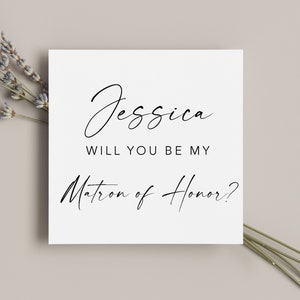 Square 4x4 Bridesmaid Proposal Card, Will You Be My Bridesmaid, Will You Be My Maid of Honor, Bridesmaid Gift Box, Bridesmaid Proposal Card image 4