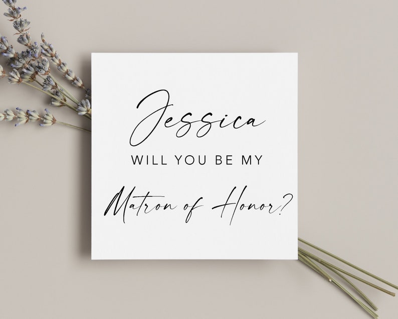 Square 4x4 Bridesmaid Proposal Card, Will You Be My Bridesmaid, Will You Be My Maid of Honor, Bridesmaid Gift Box, Bridesmaid Proposal Card image 4