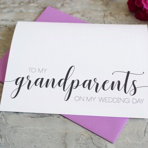 Tarjeta de boda para abuelos - Para mis abuelos en el día de mi boda - Tarjeta de agradecimiento - Recuerdo de boda EL217