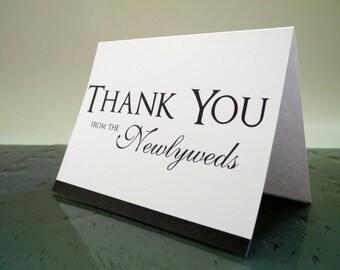 Newlywed Thank you cards from the NEW Mr. & Mrs. - Customize - Wedding Colors - qty 16