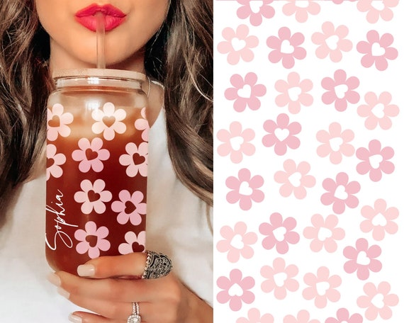 Fall Glass Cup Transfers UV-DTF Glass Tumbler Wraps Adhesive Cup Wrap, No Heat Needed, Permanent Adhesive, Waterproof