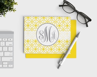 Personalized Stationery - Monogrammed Notecards - Personal Stationary - Colored Envelopes Set of 10