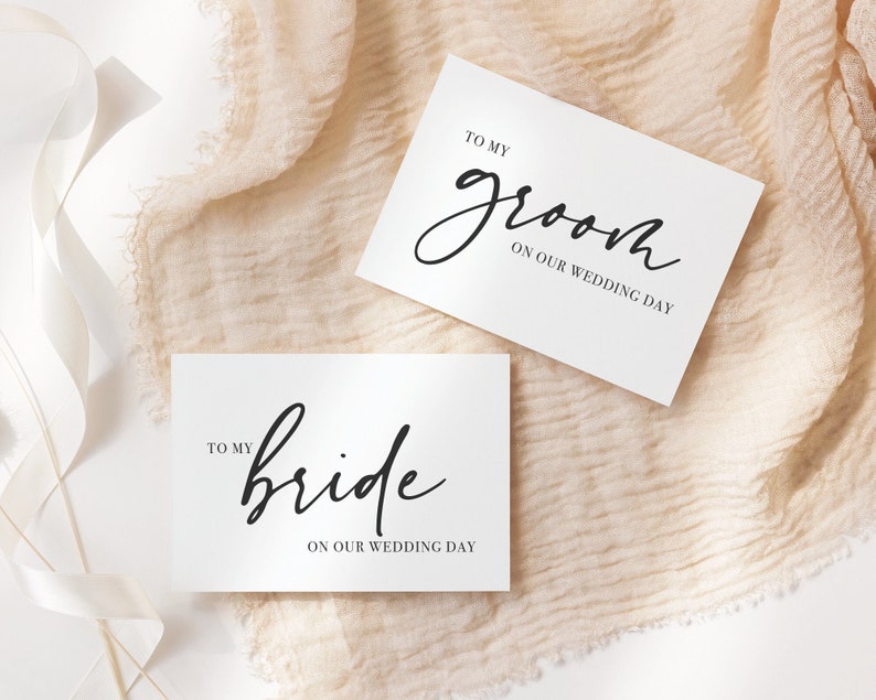 A mi novio en nuestra tarjeta del día de la boda, a mi tarjeta del día de la boda de la novia, regalo del novio, regalo de la novia, tarjeta para la novia a mi tarjeta del novio a la novia S23 imagen 3