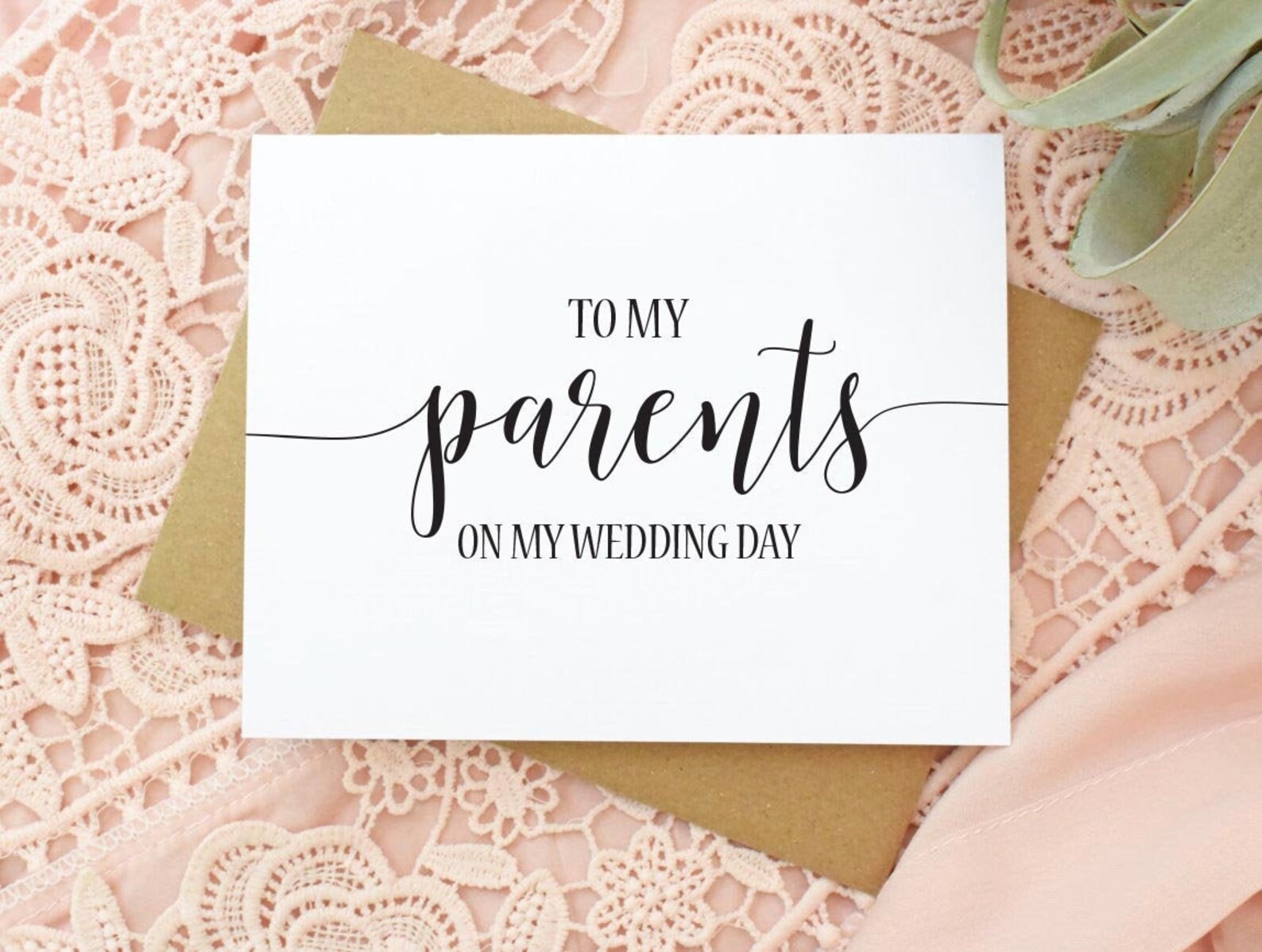 Wedding Card for Parents To My Parents On My Wedding Day Etsy