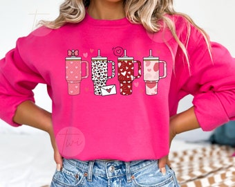 Ready to Press Valentines Day Screen Print Transfer, Heat Transfer for T-Shirts, Tree Valentines Lattes Shirt for Her Graphic Tee Transfers