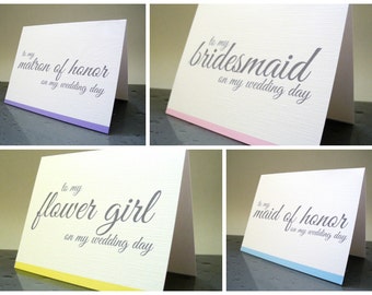 Thank You for Being My Bridesmaid, Maid of Honor, Flower Girl Bridesmaids Thank You Cards, Bridesmaid Thank You Gift Card (Set of 9)