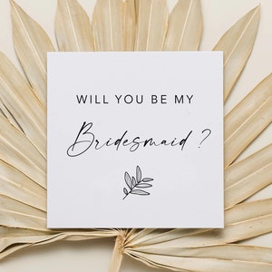 Square 4x4 Bridesmaid Proposal Card, Will You Be My Bridesmaid, Will You Be My Maid of Honor, Bridesmaid Gift Box, Bridesmaid Proposal Card No