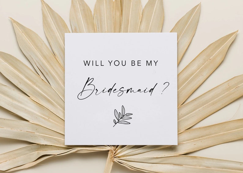 Square 4x4 Bridesmaid Proposal Card, Will You Be My Bridesmaid, Will You Be My Maid of Honor, Bridesmaid Gift Box, Bridesmaid Proposal Card No