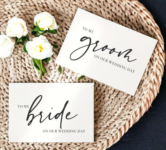 To My Groom on Our Wedding Day Card, To My Bride Wedding Day Card, Groom Gift, Gift from Bride, Card for Bride To My Groom Card to Bride S23